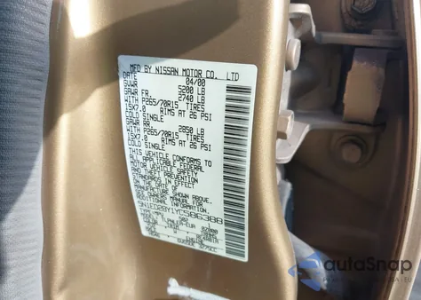 2000 Nissan Xterra Se/Xe from USA, damaged, VIN 5N1ED28Y1YC586388